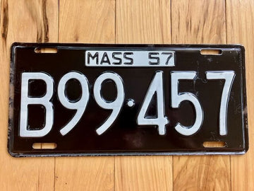 1957 Massachusetts License Plate YOM