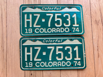 Pair of 1974 Colorado License Plates
