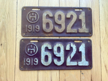 Pair of 1919 Ohio License Plates