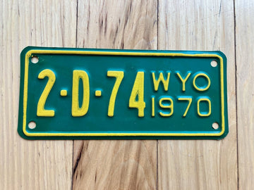 1970 Wyoming Motorcycle Dealer License Plate