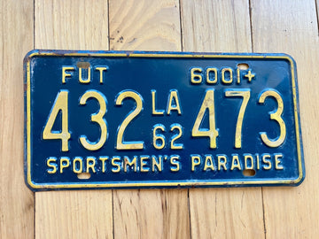 1962 Louisiana FUT License Plate