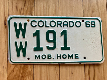 1969 Colorado Mobile Home license plate