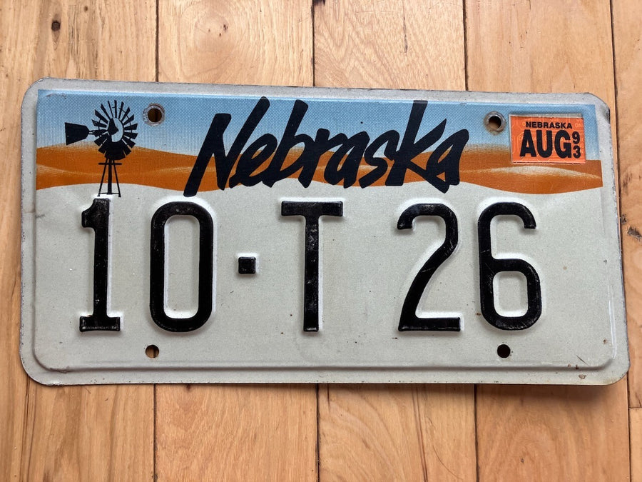 1993 Nebraska License Plate
