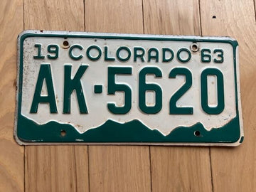 1963 Colorado License Plate
