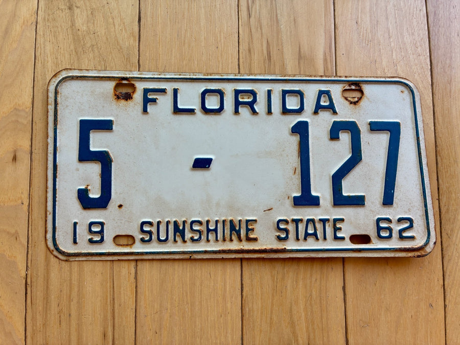 1962 Florida License Plate - Numbers YOM Clear
