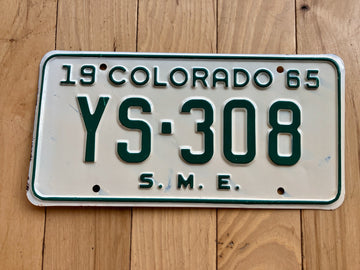 1965 Colorado Special Mobile Equipment License Plate