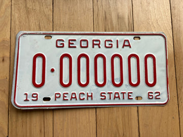 1962 Georgia Sample License Plate