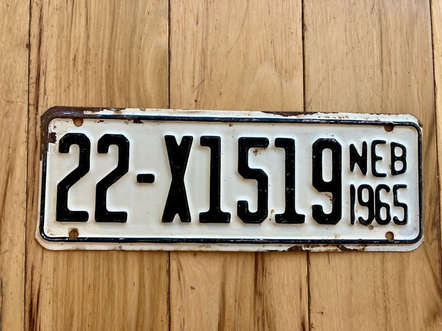 1965 Nebraska Farm Trailer License Plate