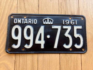 1961 Ontario License Plate