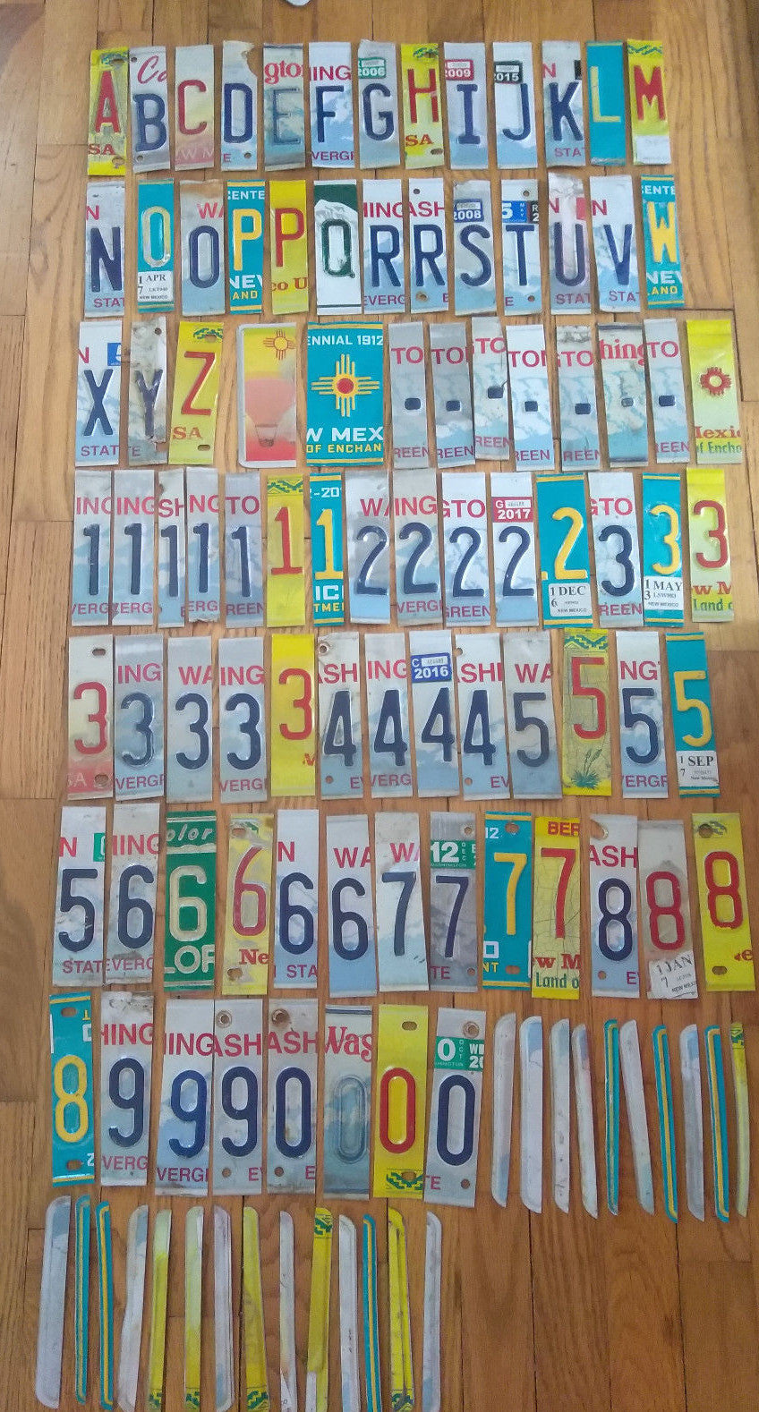 Lot of 100 Craft Grade License Plate Letters and Numbers for Crafts/Art Projects