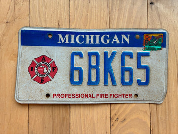 2014 Michigan Professional Firefighter License Plate