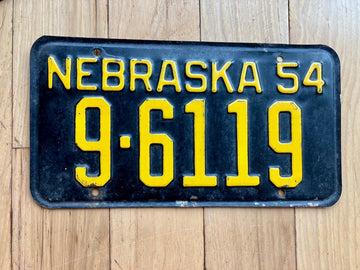 1954 Nebraska License Plate