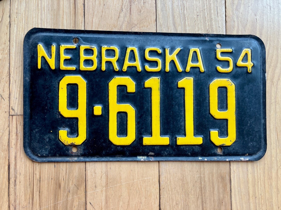 1954 Nebraska License Plate