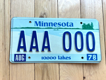 1978 Minnesota Sample License Plate