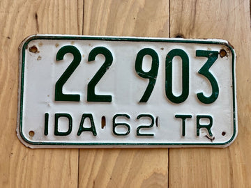 1962 Idaho Trailer License Plate