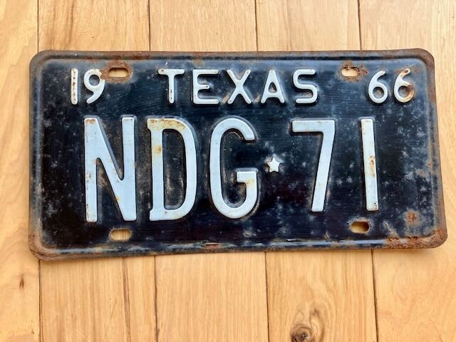 1966 Texas License Plate