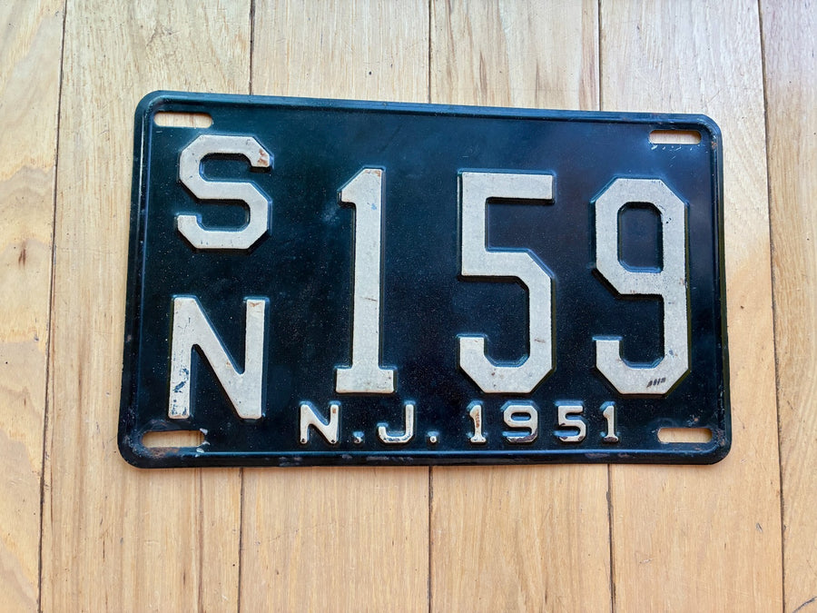 1951 New Jersey License Plate