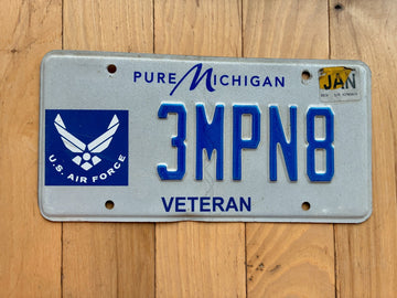 2021 Michigan U.S. Air Force Veteran License Plate