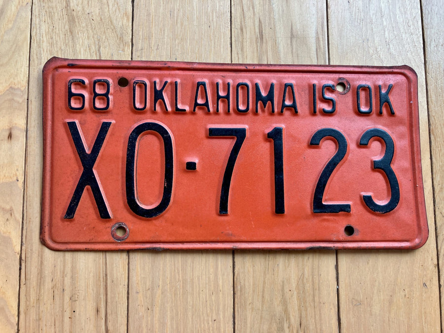 1968 Oklahoma License Plate