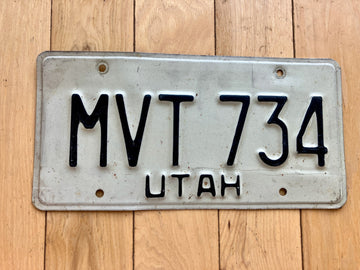 1980s Utah License Plate