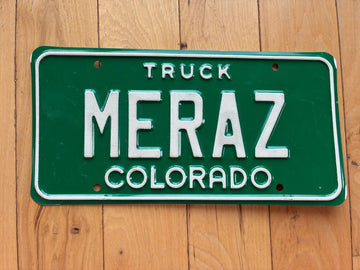 1990s Colorado Vanity License Plate - MERAZ