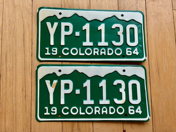 Pair of 1964 Colorado License Plates