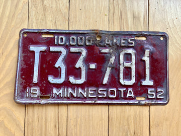 1952 Minnesota License Plate