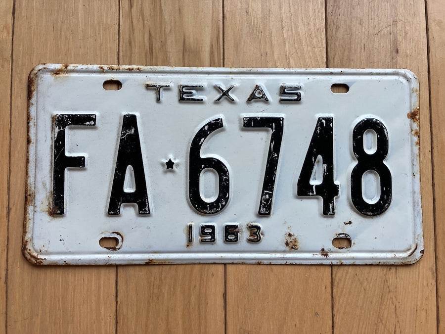 1963 Texas License Plate