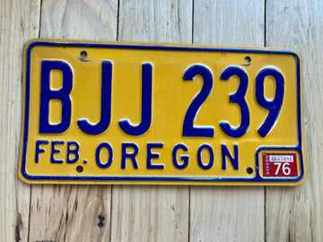 1976 Oregon License Plate