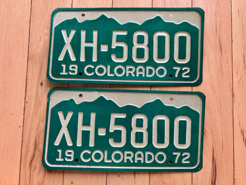 Pair of 1972 Colorado License Plates
