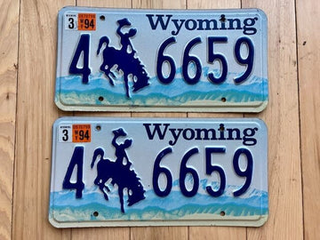 Pair of 1994 Wyoming License Plates