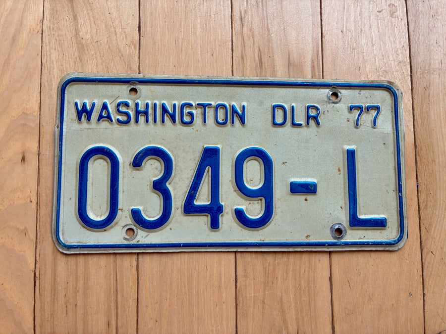 1977 Washington State Dealer License Plate