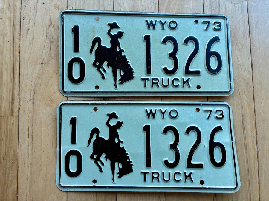 1973 Pair of Wyoming Truck License Plates