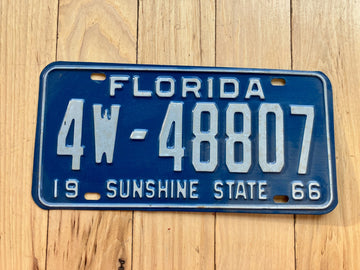 1966 Florida License Plate - Numbers YOM Clear