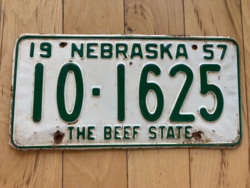 1957 Nebraska License Plate
