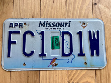2013 Missouri License Plate W/ Harder To Find Sticker