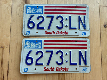 Pair of 1976 South Dakota License Plates