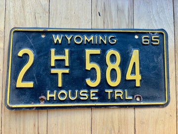 1965 Wyoming House Trailer License Plate