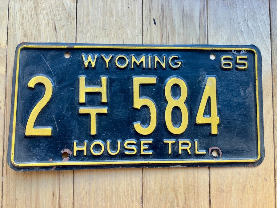 1965 Wyoming House Trailer License Plate
