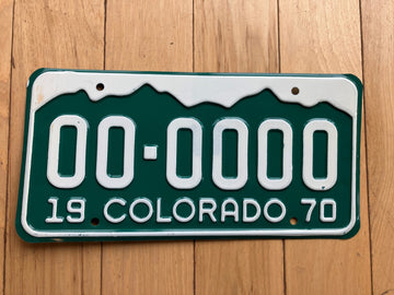 1970 Colorado Sample License Plate