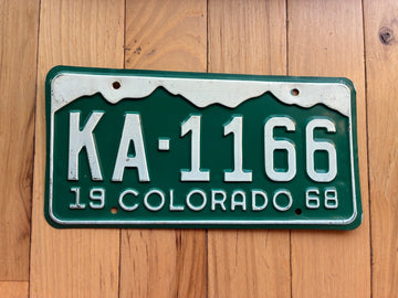1968 Colorado License Plate