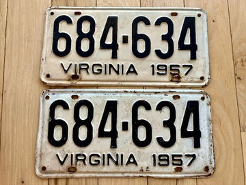 Pair of 1957 Virginia License Plates