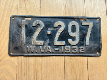 1932 West Virginia License Plate