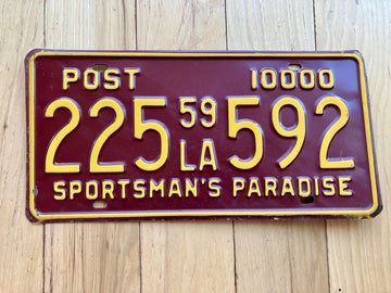 1959 Louisiana POST License Plate