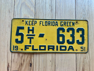1951 Florida License Plate
