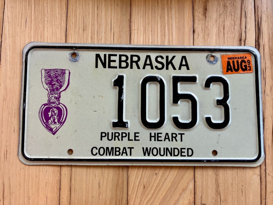 1993 Nebraska Purple Heart License Plate