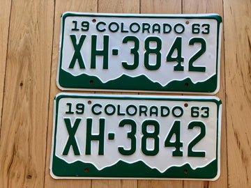 Pair of 1963 Colorado License Plates