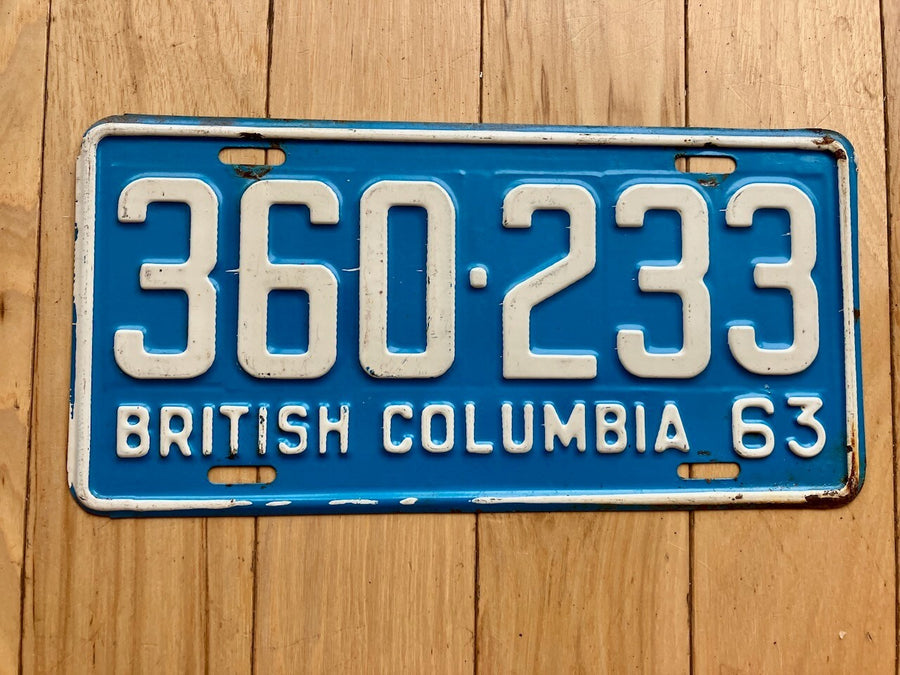 1963 British Columbia License Plate