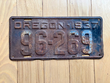 1937 Oregon License Plate