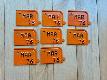 8 1976 California License Plate Tabs